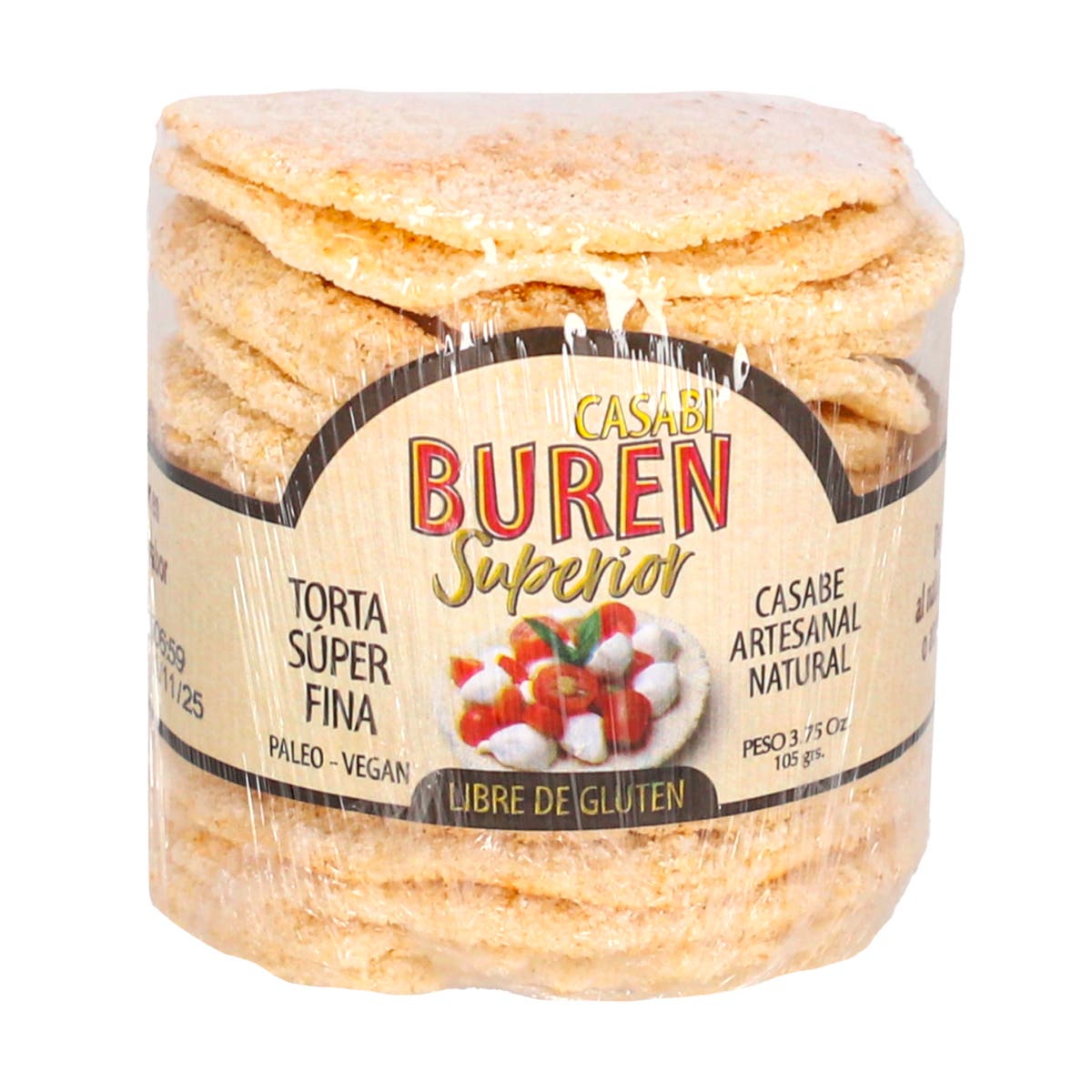 Casabe Artesanal Torta Super Fina Casabi Buren Superior 105g