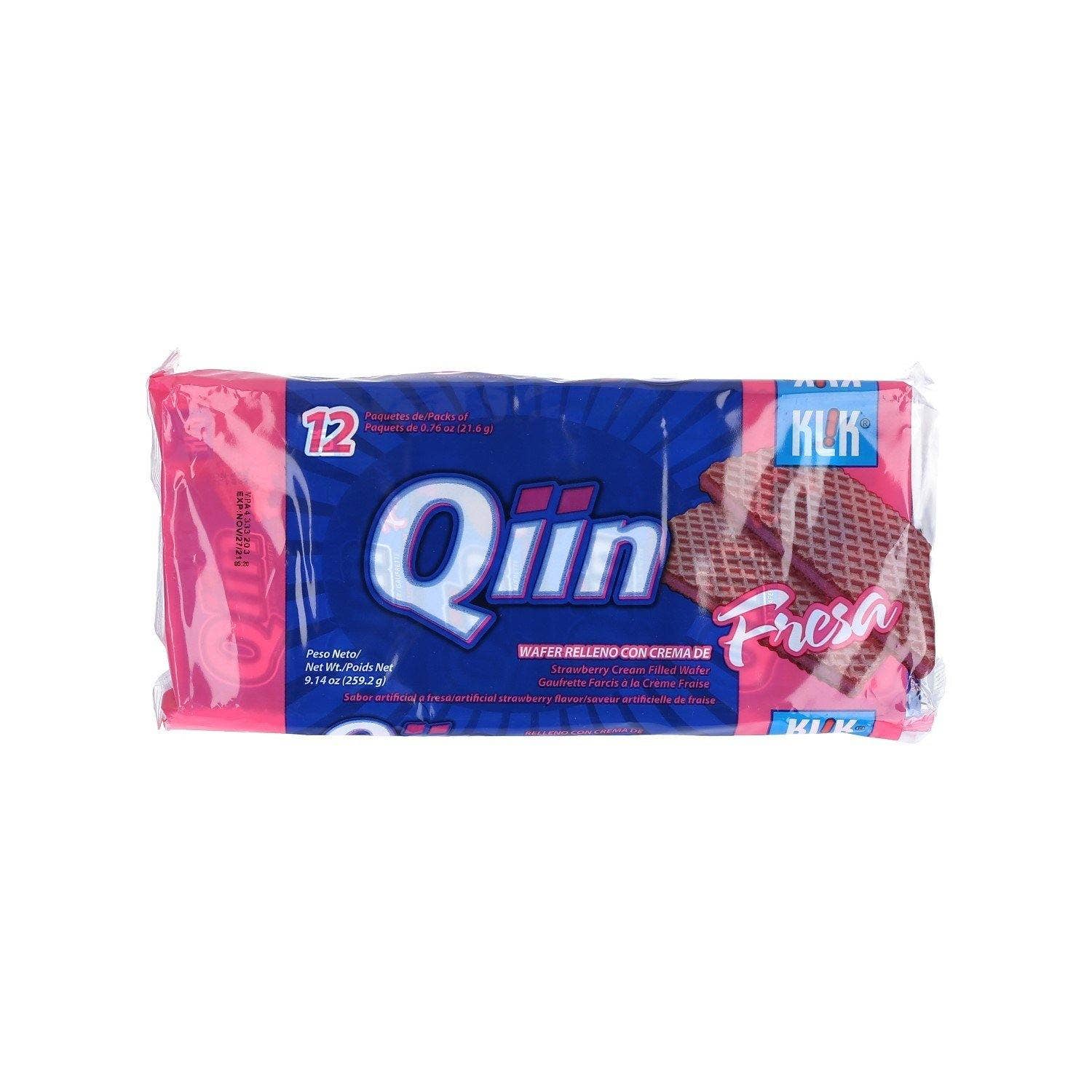 Galletas Wafer De Fresa Quiin 12 Uds