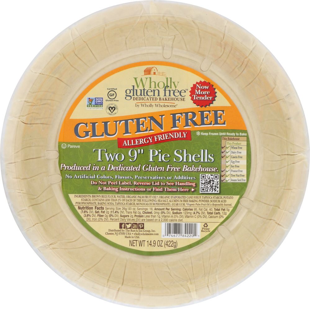 Wholly Gluten Free Wholesome 9 Inch Pie Shells 2pk