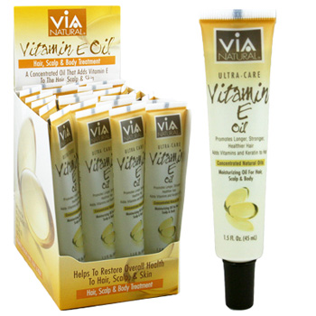 Via Nature Hair Oil Vitamin E Natural 1.5 Oz