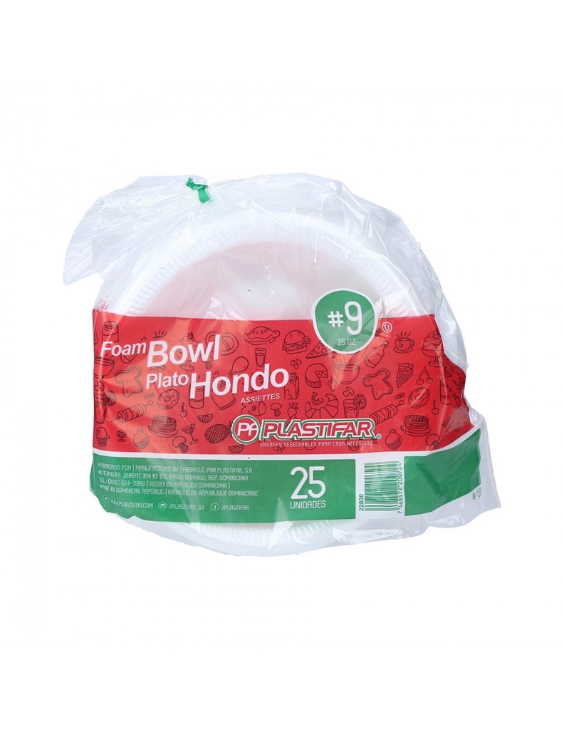 Plastifar Plato Hondo #9 20/25 Fa