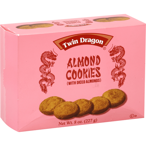 Twin Dragon Almond Cookies With Diced Almonds