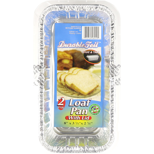 Foil 2 Lb Loaf Pan With Lid 8 X 3.75 X 2-3/8"