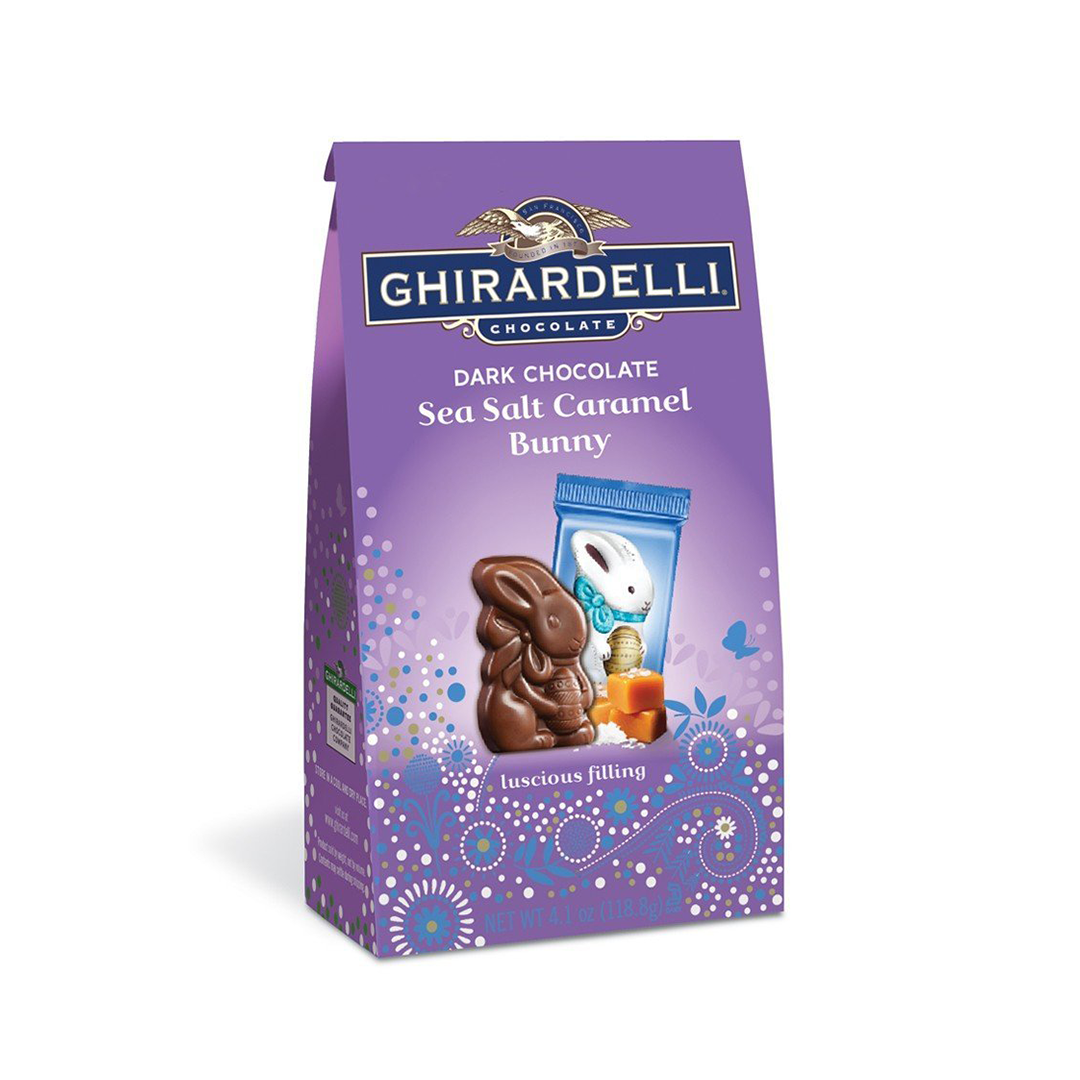 Ghirardelli Dark Chocolate Sea Salt Caramel Bunnies 4.1 Oz Bag