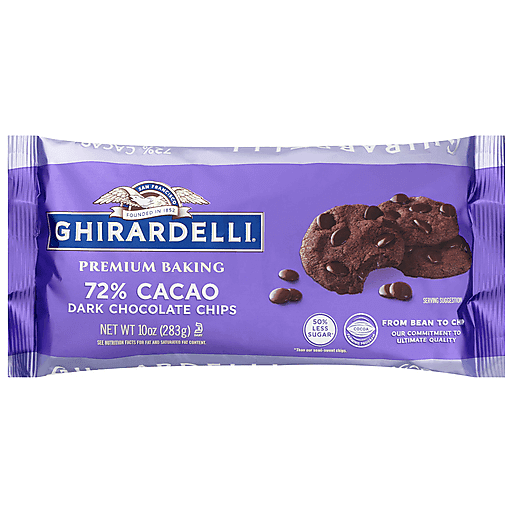 Ghirardelli Dark 72% Cacao Premium Baking Chocolate Chips 10 Oz
