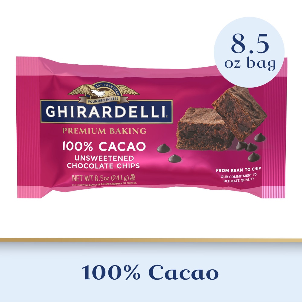 Ghirardelli Premium Baking 100% Cacao Unsweetened Chocolate Chips