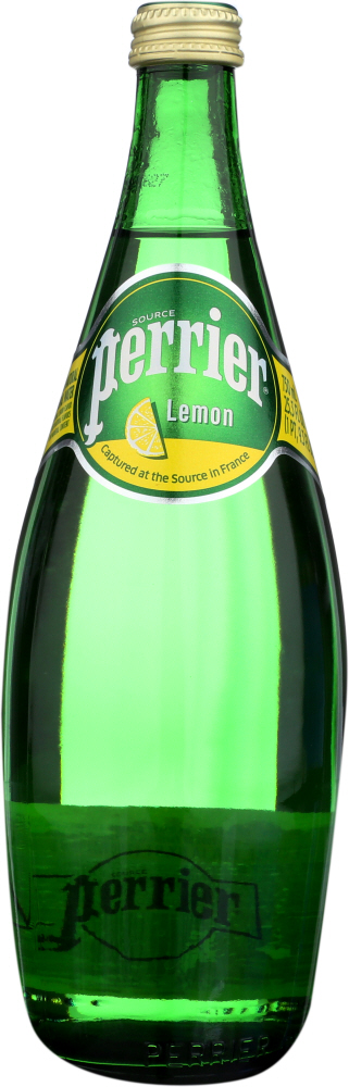 Perrier Lemon Flavored Carbonated Mineral Water, 25.3 Fl Oz. Glass Bottle
