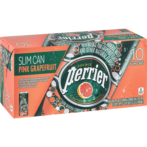 Perrier Slim Can Pink Grapefruit Sparkling Natural Mineral Water