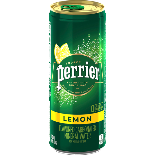 Perrier Lemon Flavored Carbonated Mineral Water, 8.45 Fl Oz. Slim Can