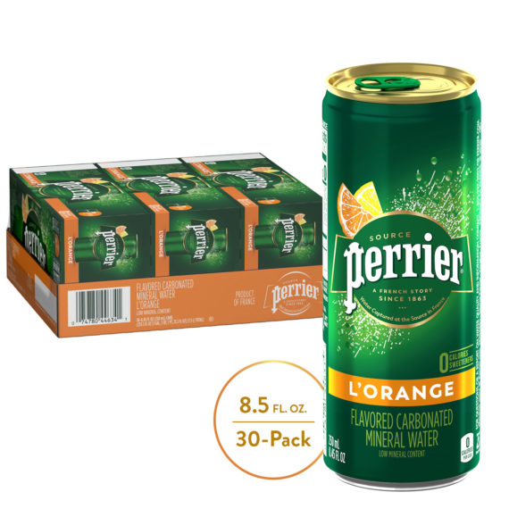 Perrier L’Orange Flavored Carbonated Mineral Water (Lemon Orange Flavor), 8.45 Fl Oz