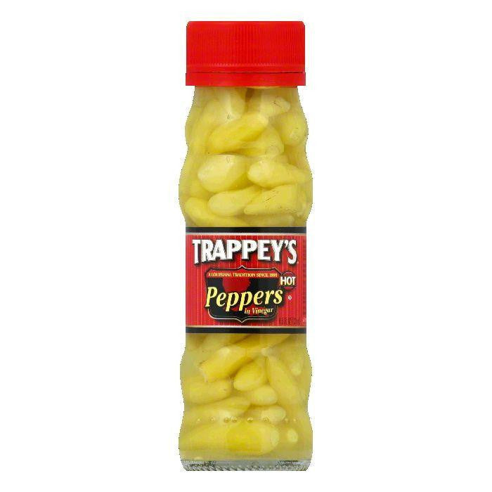 Trappey's Hot In Vinegar Peppers 4.5 Fl Oz Glass Bottle