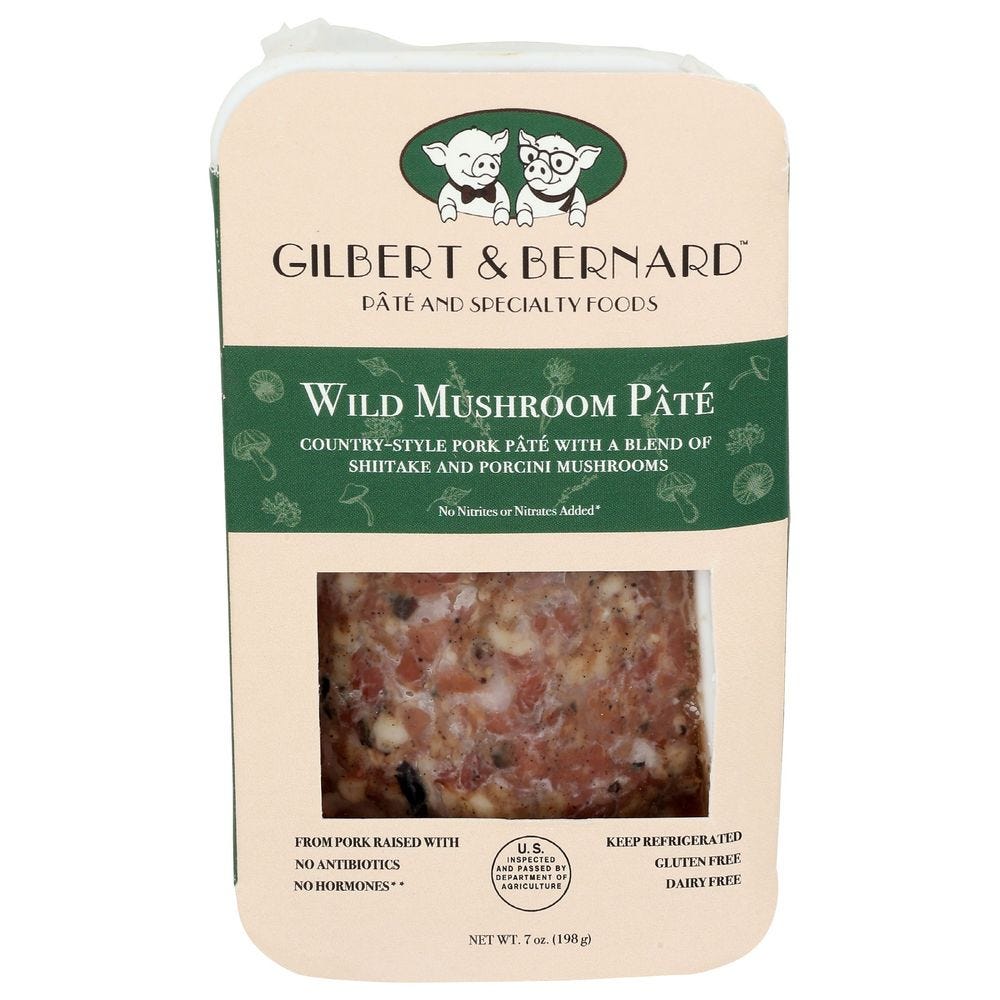 Brooklyn Cured Gilbert And Bernard Wild Mushroom Pate, 7 Ounce -- 6 Per Case