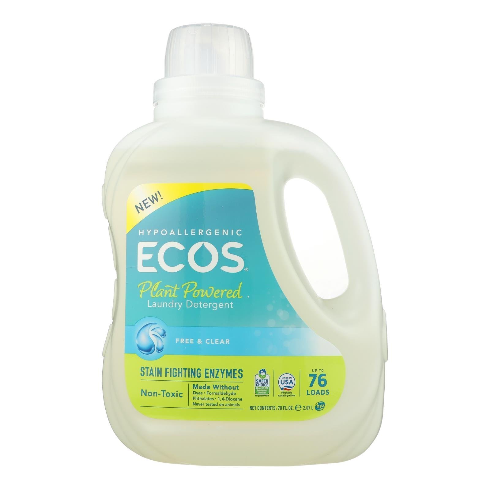 Ecos Laundry Detergent Free & Clear - Case Of 4-70 FZ