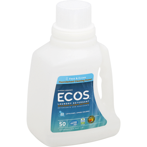 Ecos Earth Friendly Products Ultra Free & Clear Laundry Detergent 2X 50 Fl Oz (1479 Ml)