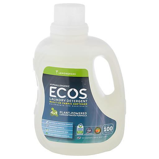 Ecos Earth Friendly Ultra 2x All Natural Laundry Detergent - Lemongrass - 100 Fl Oz