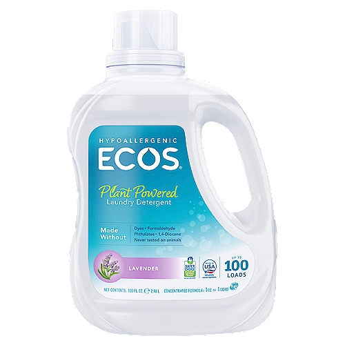 Ecos Earth Friendly Ultra 2x All Natural Laundry Detergent - Lavender - 100 Fl Oz