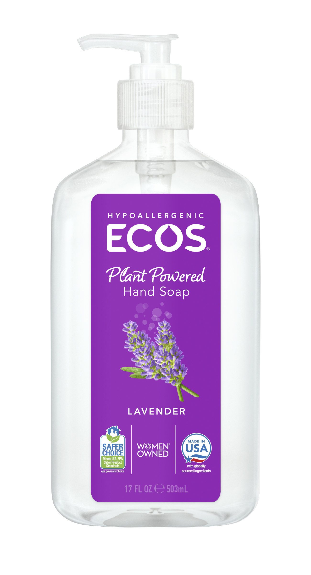 Ecos Earth Friendly Products Hand Soap - Organic Lavender 17.00 Fl Oz