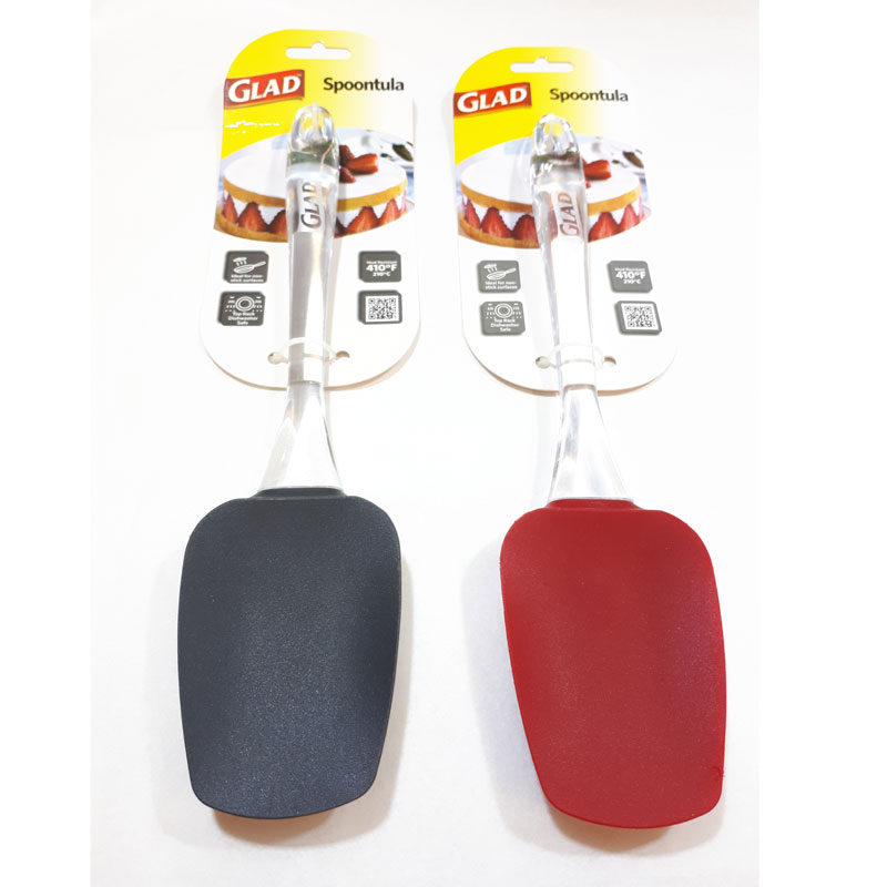 Glad Spoontula Clear Handle Red & Grey Mix