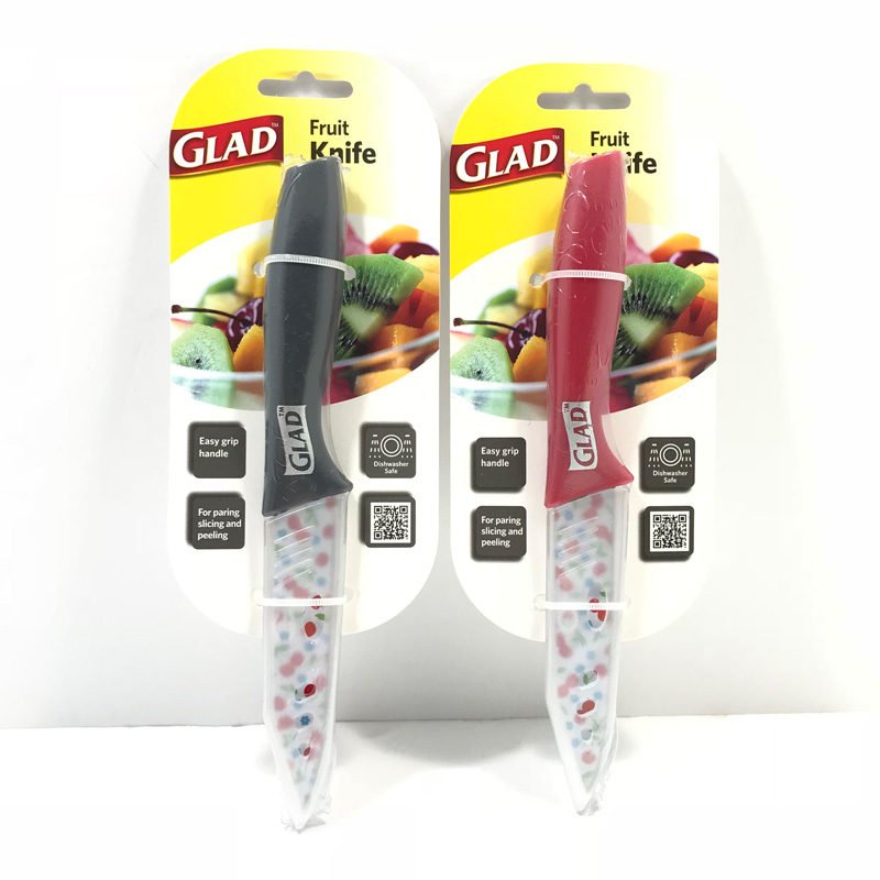 Glad Patterned Fruit Knife Red & Gray