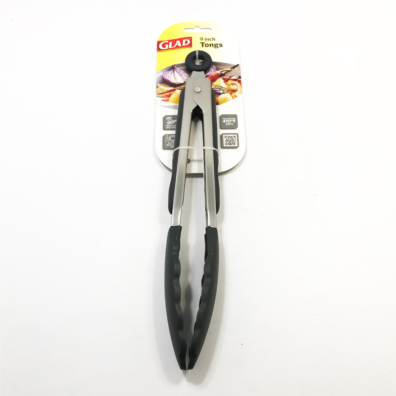 Glad Silicone 9″ Tongs Grey