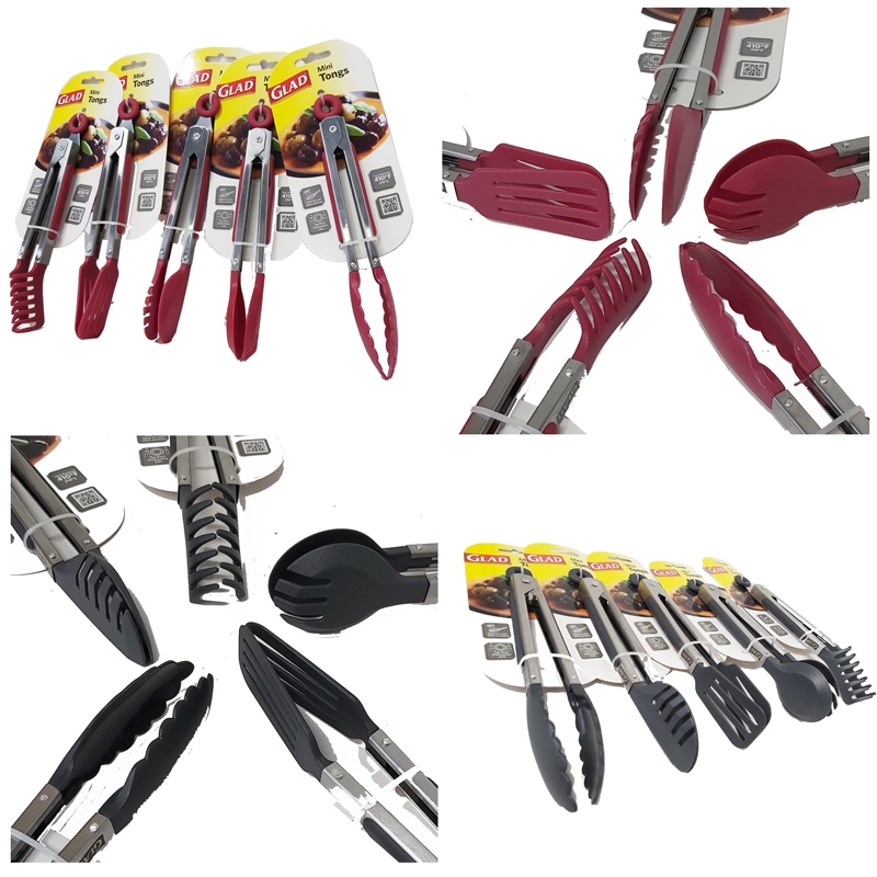 Glad Mini Tongs Kitchen Tools 5 Styles Red Grey