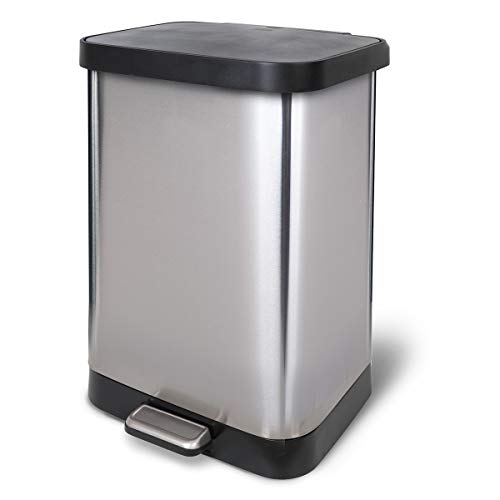 Glad Stainless Steel Step Trash Can With Clorox Odor Assorted Sizes , Colors