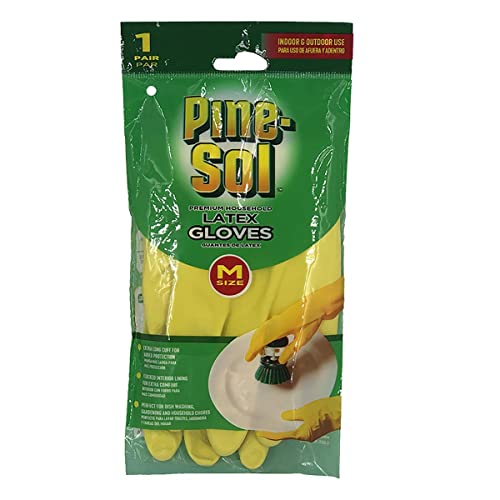 Pine-Sol Latex Gloves, Size M