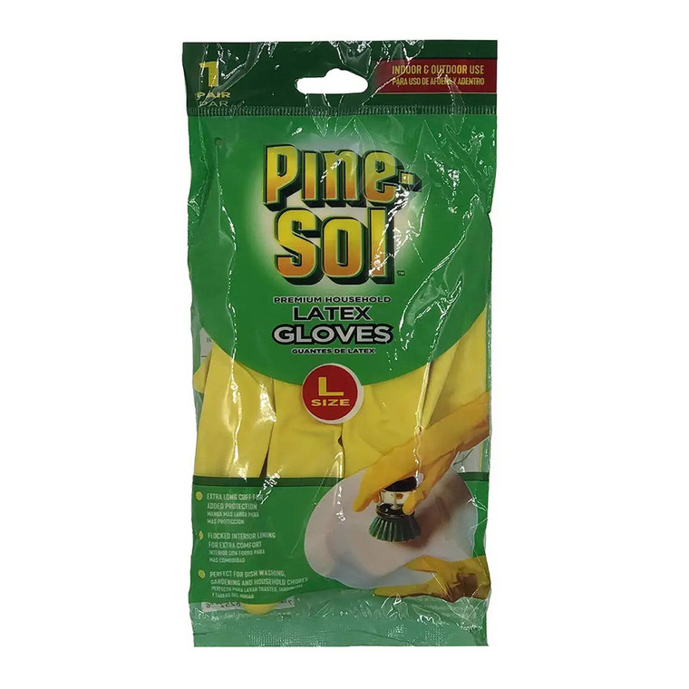 Pine-Sol Premium Latex Gloves Large, 1 Pair