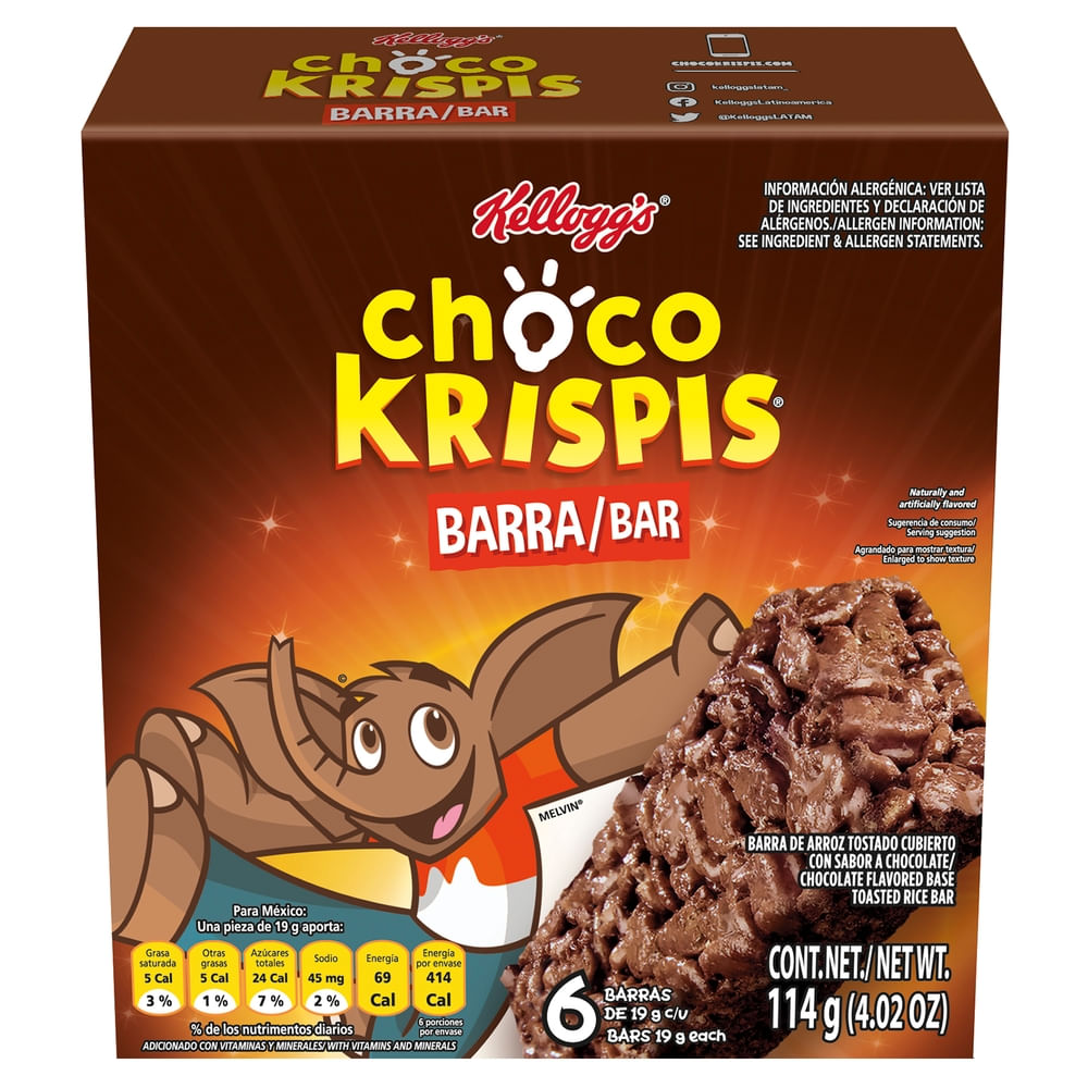 Kellogg's Barras De Cereal Choco Krispis 6 Pack - 114 G