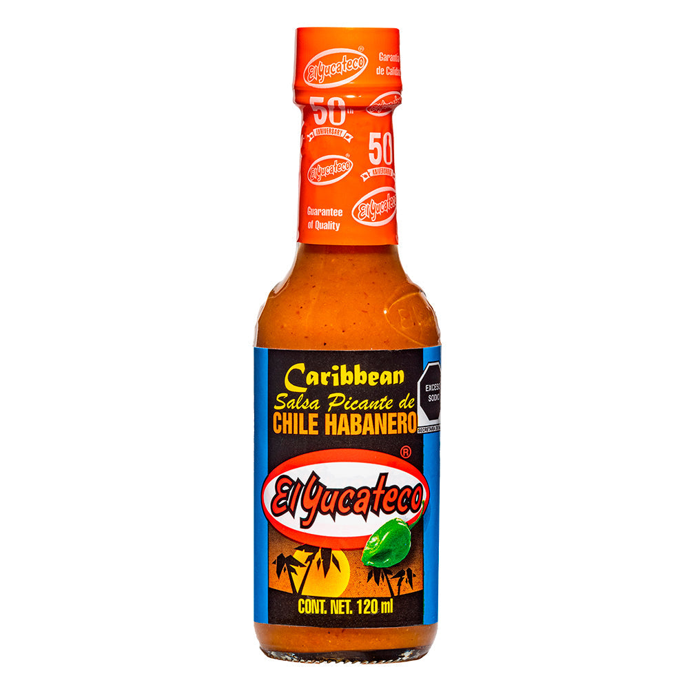 El Yucateco Salsa Picante De Chile Habanero Caribbean 120ml