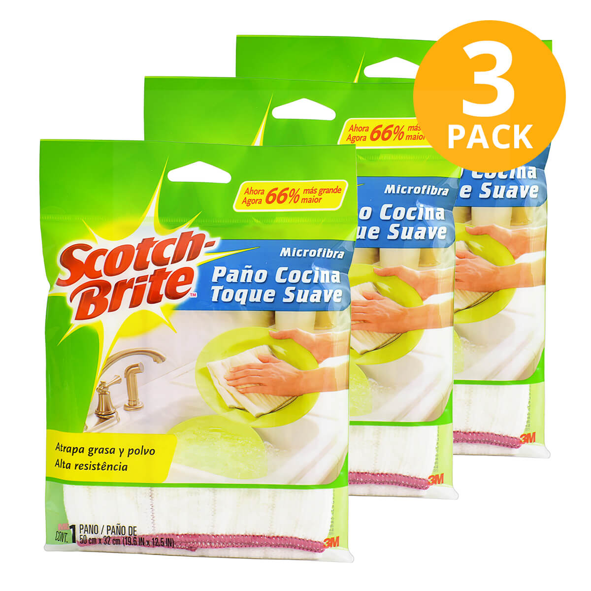 Scotch-Brite Paño Microfibra Toque Suave Cocina 3m 3m-pano-tsc