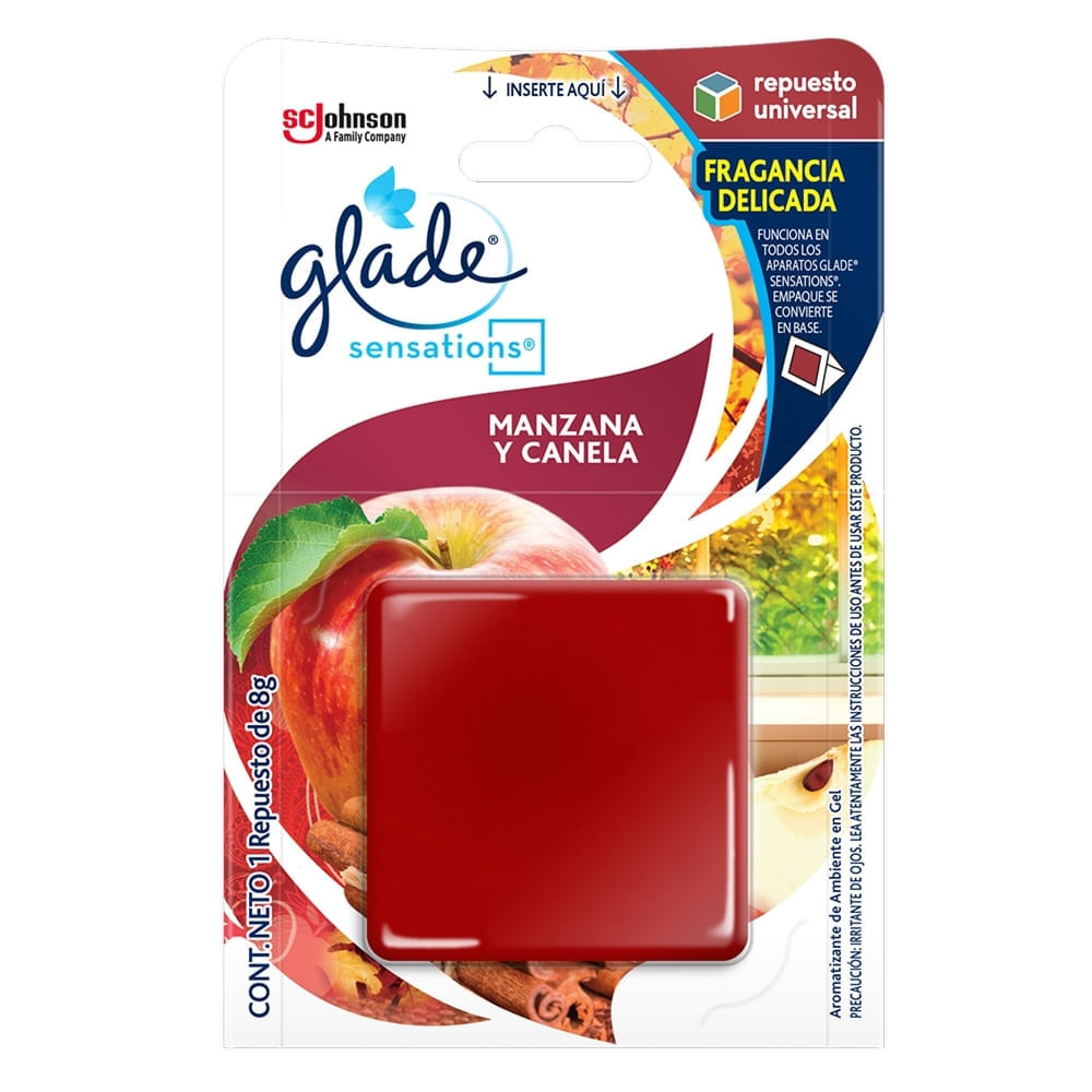 Glade Aromatizante En Gel Sensations Manzana Y Canela Repuesto 8g