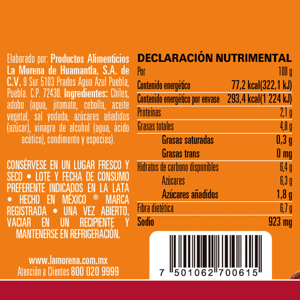 La Morena Chiles Chipotles Adobados 380 G