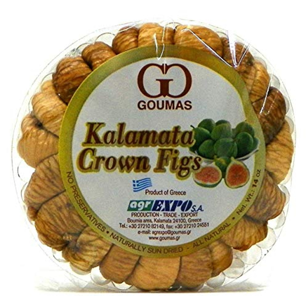 Krinos Sun Dried Natural Halal Kalamata Crown Figs 14oz