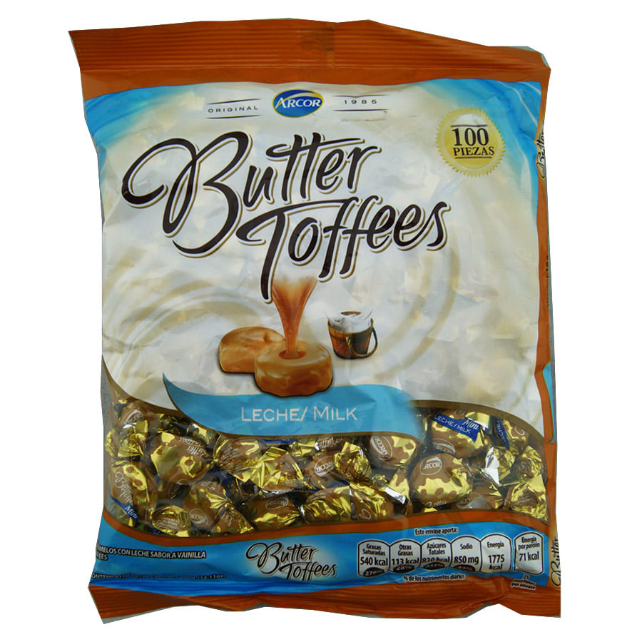 Arcor Caramelo Butter Toffees Con Leche 400 Gr