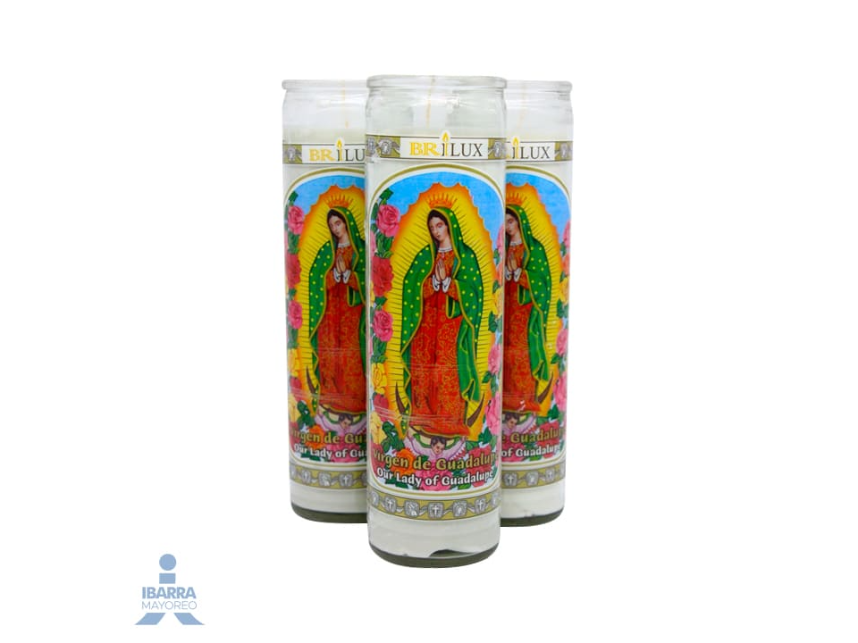 Veladora Brilux Candle Virgen De Guadalupe Green