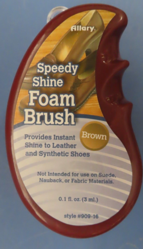 Allary Speedy Shine Foam Brush Color Brown Shoe Shine Style 909-14