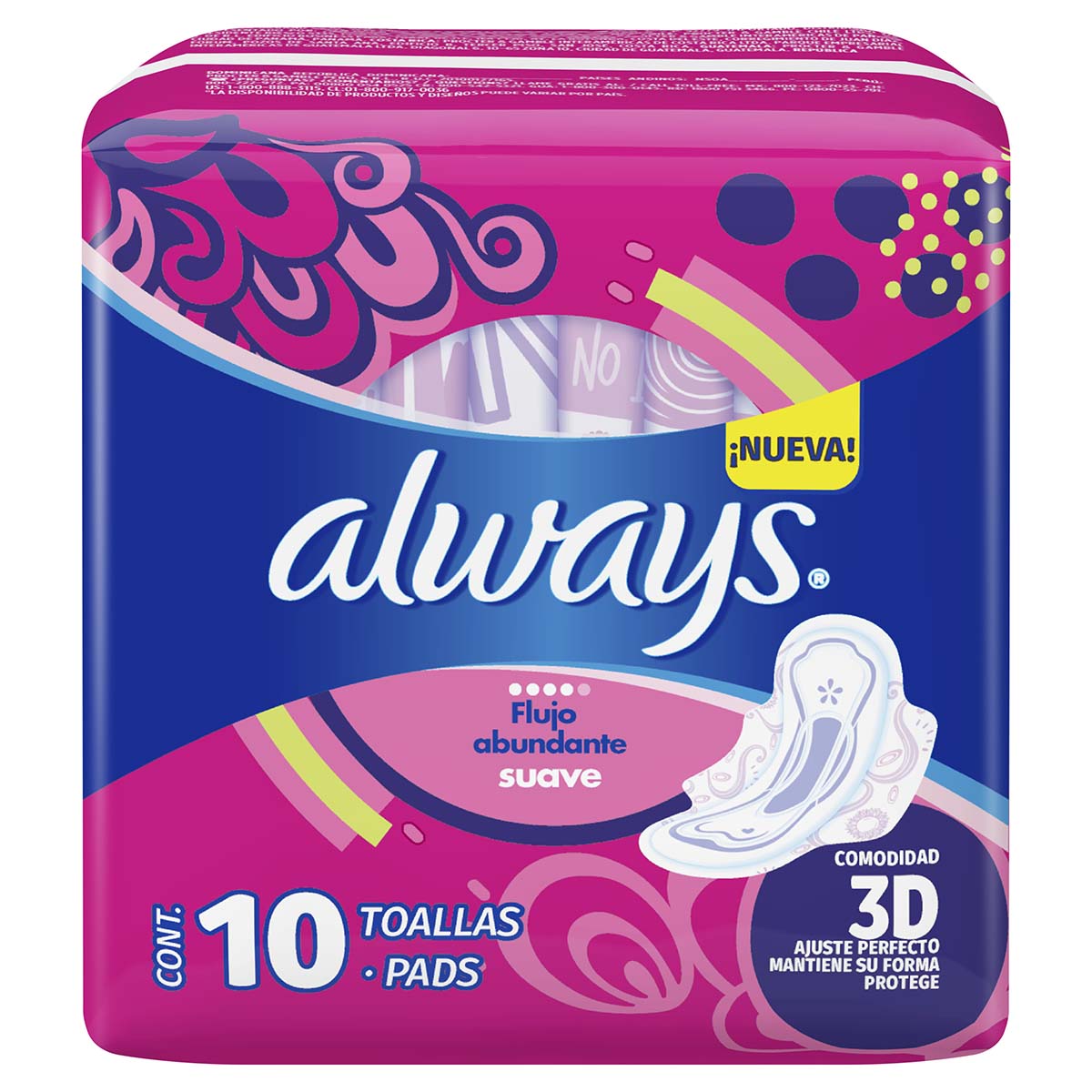 Always Toallas Femeninas Suave Día Con Alas 10 Unidades