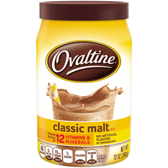 Ovaltine Classic Malt Drink Mix 12 Oz. Canister
