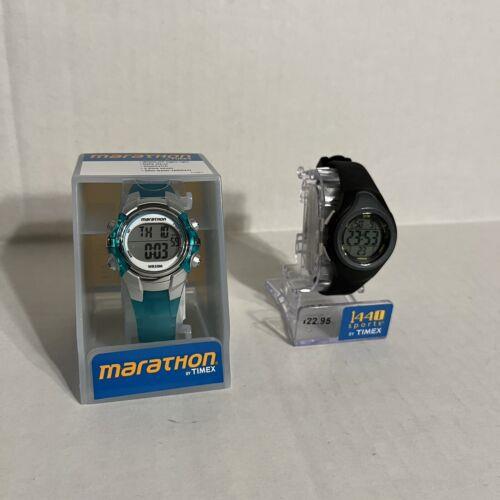 Timex Two 2 1440 T5K460+Marathon Women Indiglo Chrono Watches Teal+black