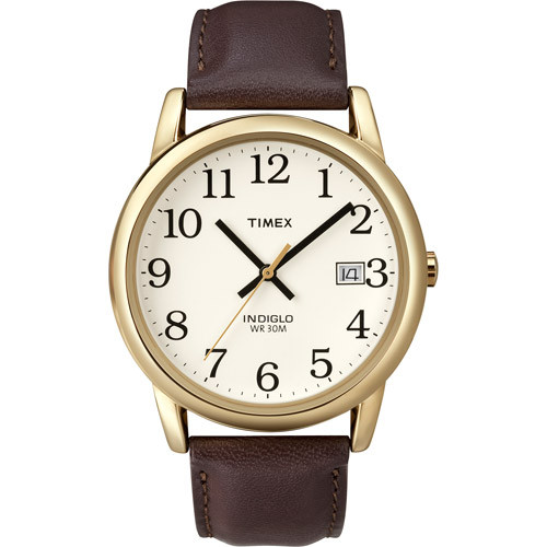 Timex Reloj Para Hombre T2N369 De Fácil Lectura Con Correa De Cuero Marrón