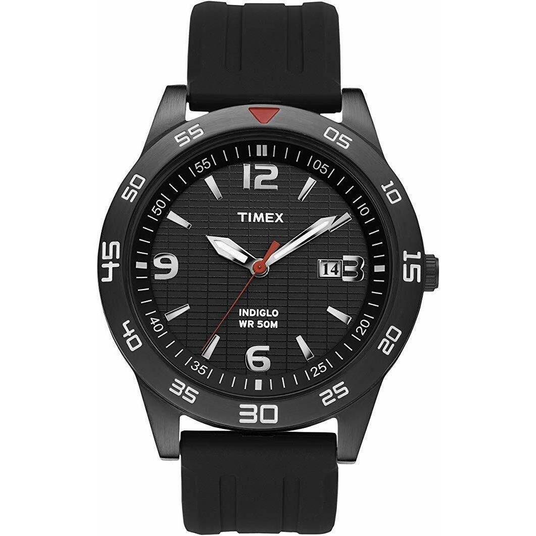 Timex Men`s T2N694 Black Resin Strap Watch