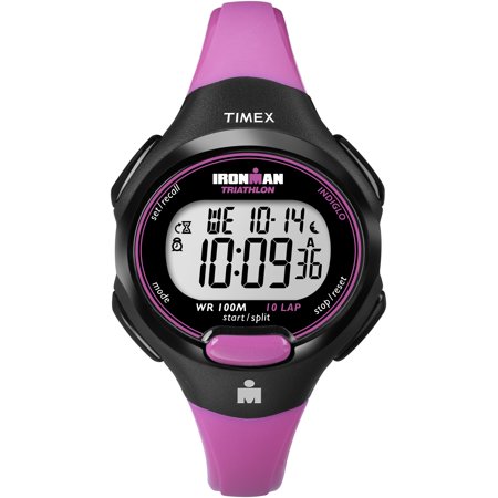 Timex Women's Ironman Essential 10 Mid-Size Watch, Pink Resin Strap