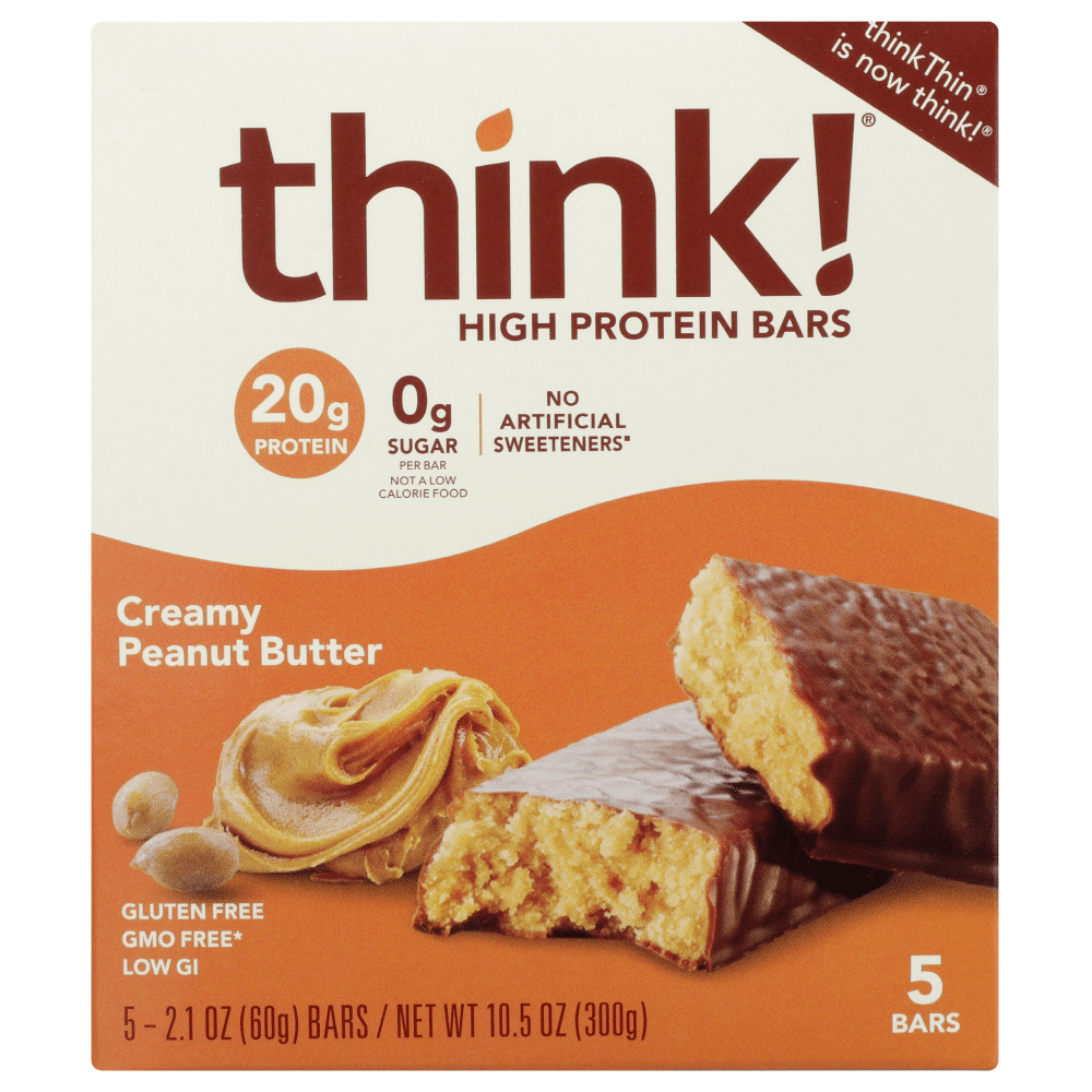 Think! High Protein Creamy Peanut Butter Bars - 5ct/10.5oz