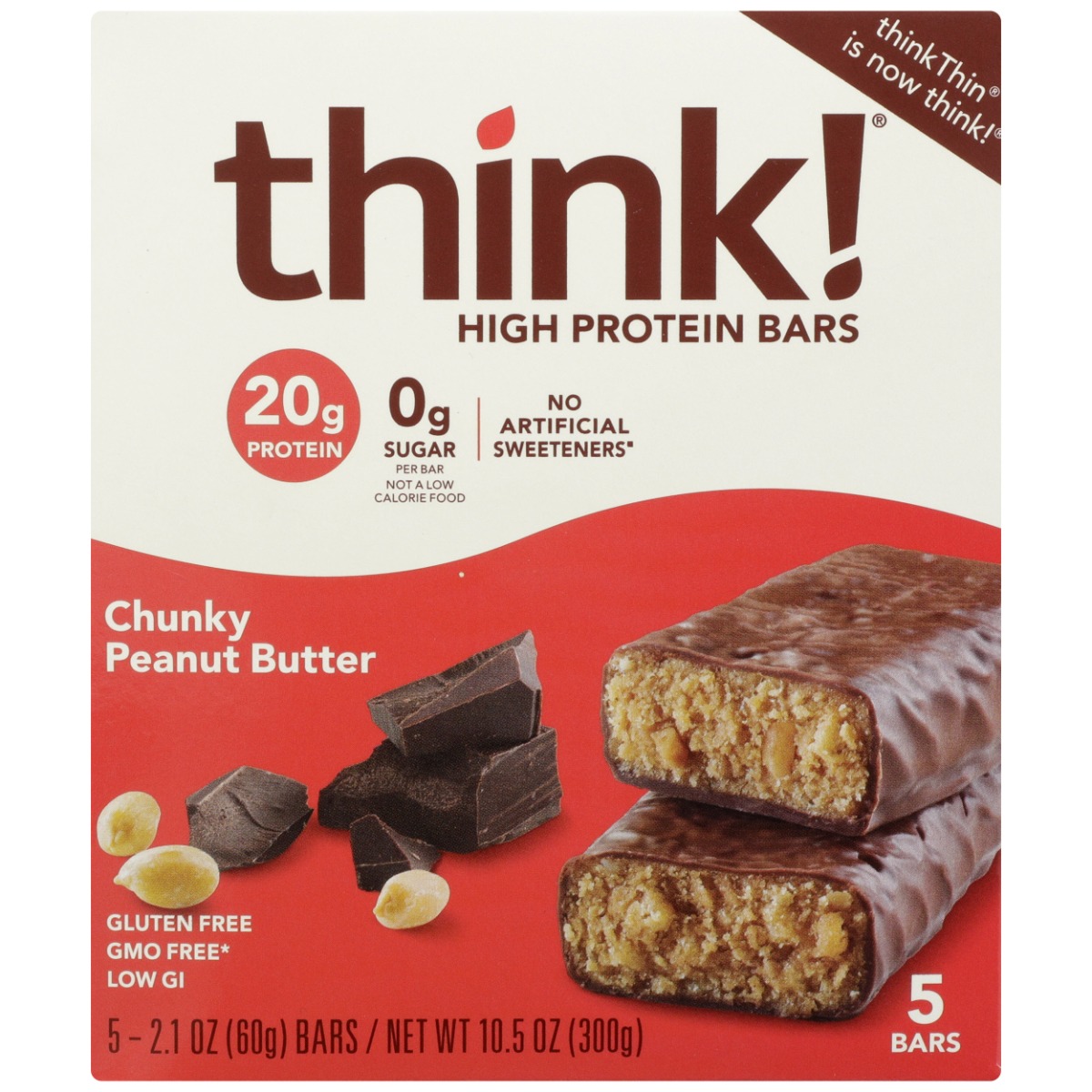 Think! High Protein Chunky Peanut Butter Bars - 5ct