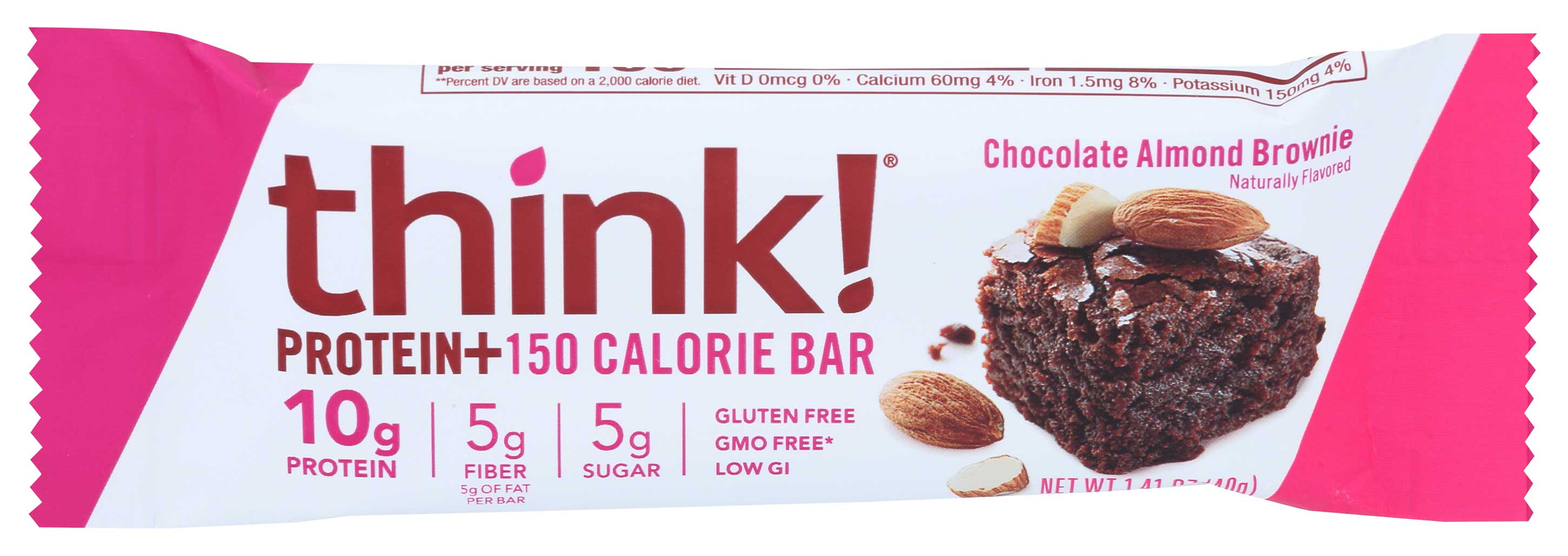 thinkThin Think Products - Lean Protein & Fiber Bar Chocolate Almond Brownie - 1 Oz