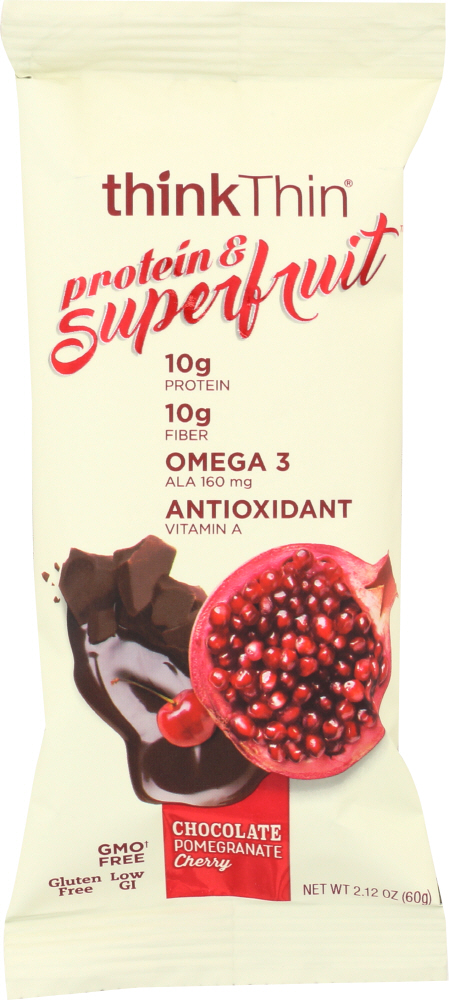 thinkThin Think Thin Chocolate Cherry Pomegranate Protein Superfruit Bar 2.12 Oz