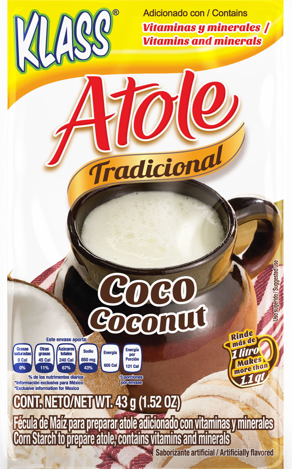 Klass Drink Mix, Atole, Coconut