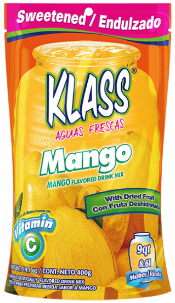 Klass Drink Mix, Sweetened, Mango Flavored 14.1 Oz