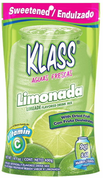 Klass Drink Mix, Sweetened, Limeade Flavored 14.1 Oz